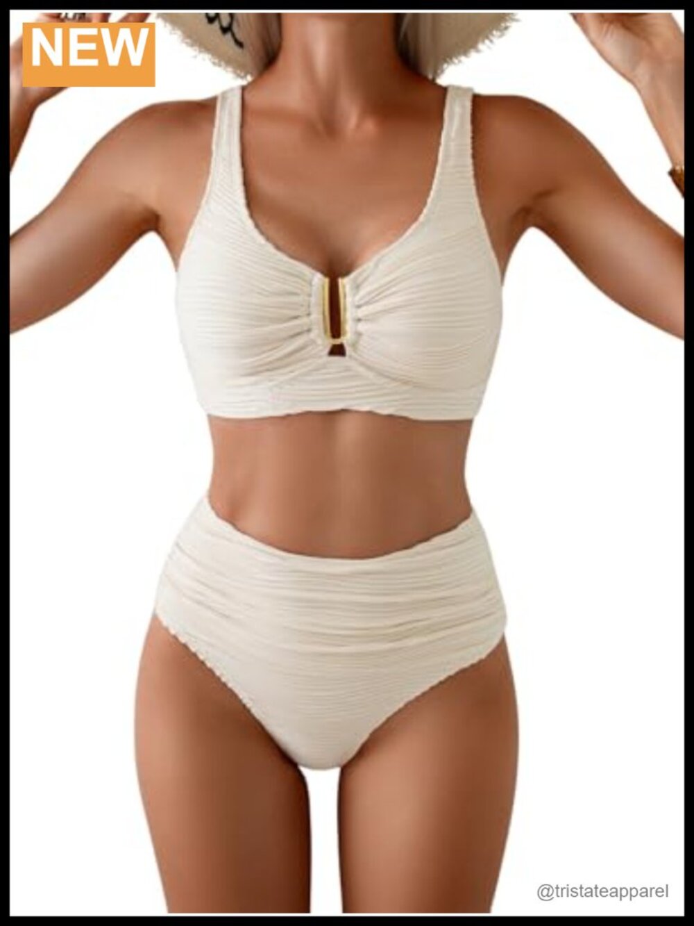 High Waisted Bikini Set Tummy Control U Wired Swimwear